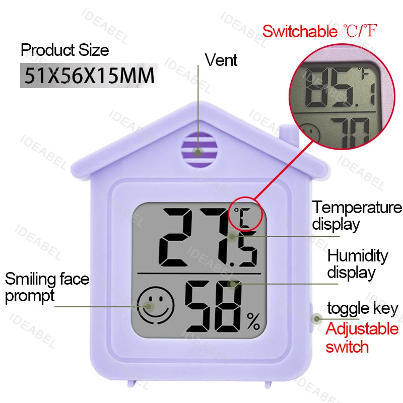 LCD Digital Thermometer Hygrometer Indoor Room Electronic Temperature Humidity Meter Sensor Gauge Weather Station For Home ﻿